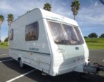 SOLD   2005 Lunar Ariva 2 berth end kitchen caravan with full unused awning and 12v TV $20995.